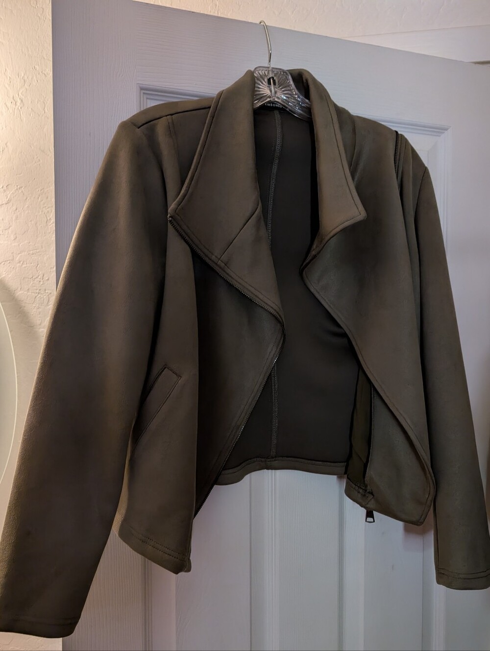 Women’s Olive Green Draped Front Jacket
